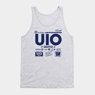 Vintage Quito UIO Airport Code Travel Day Retro Travel Tag B Tank Top